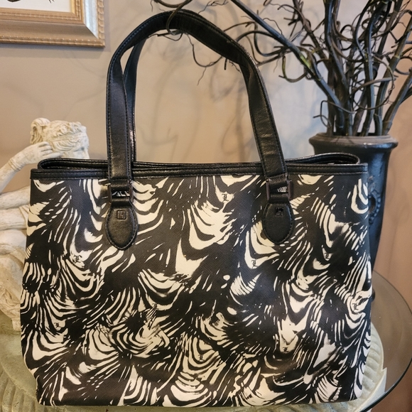 L.A.M.B. by Gwen Stefani Black White Tote Bag Luxury Designer #607 - Picture 5 of 15